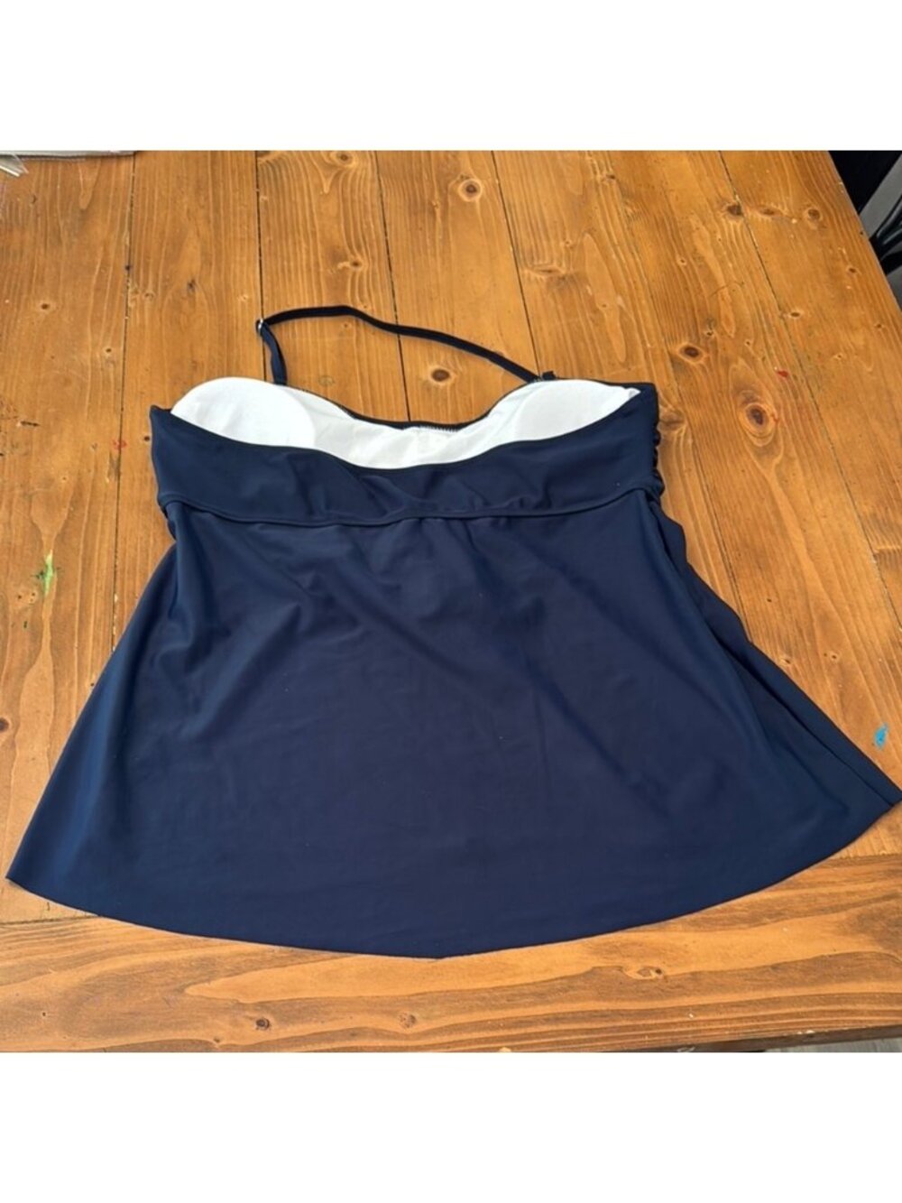 Navy Blue Halter bathing suit top women’s xl - Picture 2 of 10